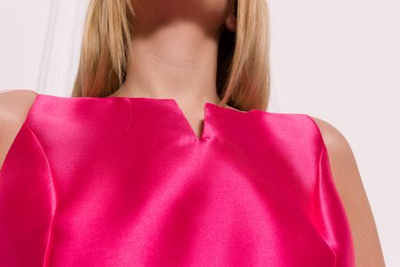 Vestido de mujer con corte en A Due Linee - Rosa -