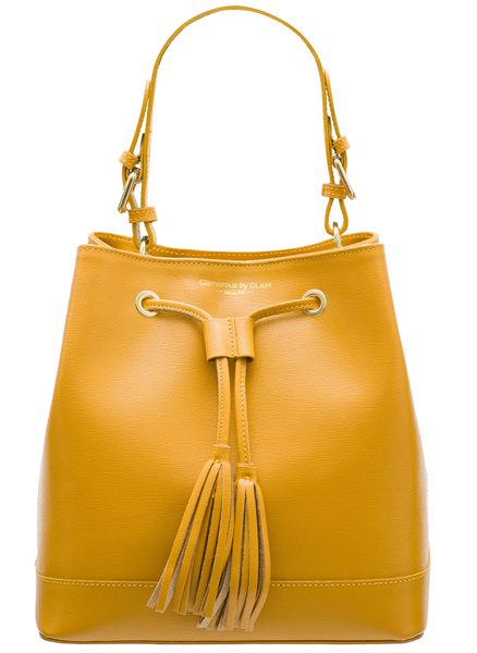 Real leather handbag Glamorous by GLAM - Yellow -