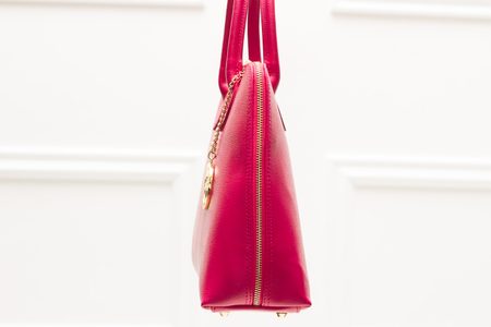 Dámska kožená kabelka zo safiánové kože - ružová -