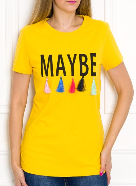 Camiseta para mujer Due Linee - Amarillo -