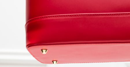 Dámská kožená kabelka vak - červená -