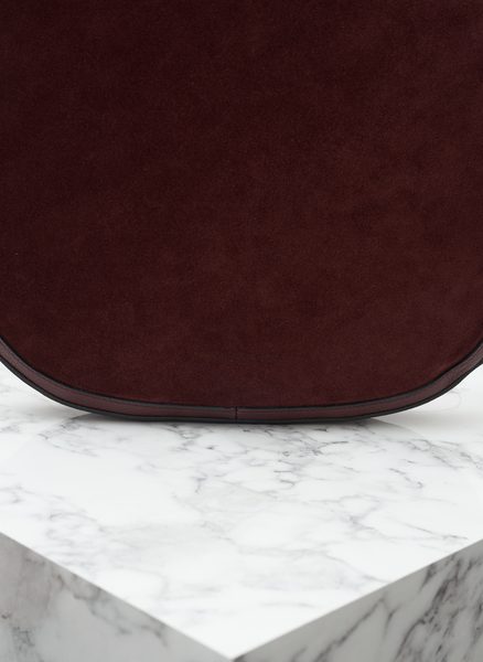 Kabelka přes rameno kombinace kůží vínová -