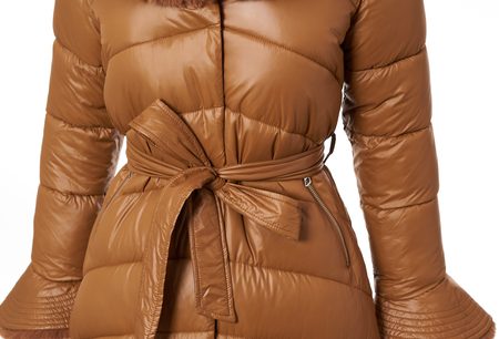 Dámská zimní bunda camel prošívaná -