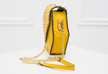 Real leather crossbody bag Glamorous by GLAM - Yellow -