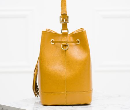 Real leather handbag Glamorous by GLAM - Yellow -