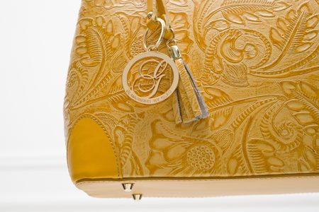 Real leather handbag Glamorous by GLAM - Yellow -