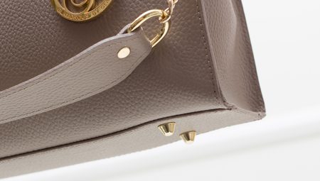 Real leather handbag Glamorous by GLAM - Grey -