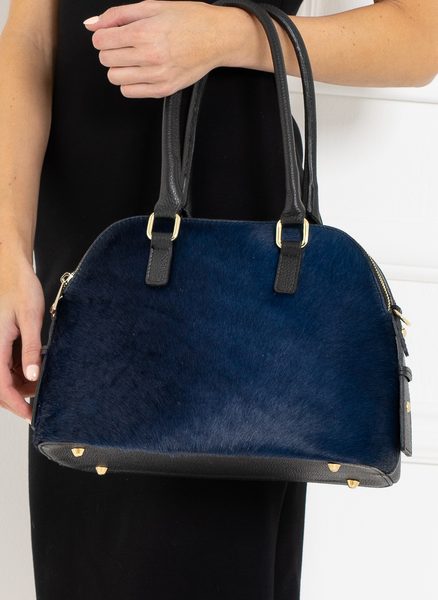 Real leather shoulder bag Glamorous by GLAM - Dark blue -