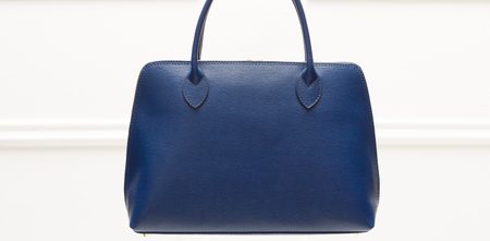 Dámská kožená kabelka ze safiánové kůže - modrá -