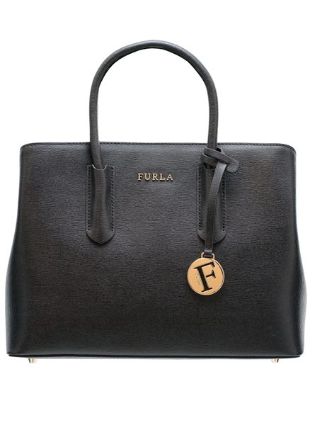 Real leather handbag Furla - Black -