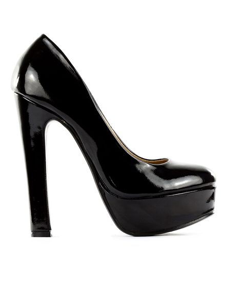 -30% Dámské černé lodičky na platformě lesklé -