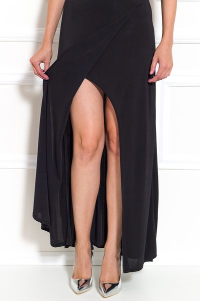 Vestido largo de mujer Due Linee - Negro -