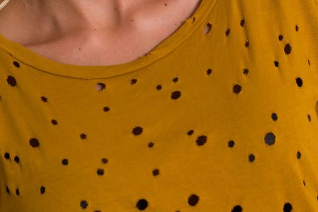 Dámské děrované tričko - žlutá -