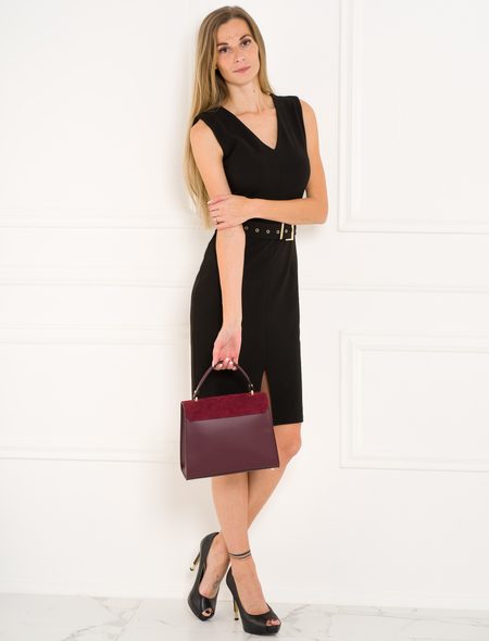 Real leather handbag Glamorous by GLAM - Wine -