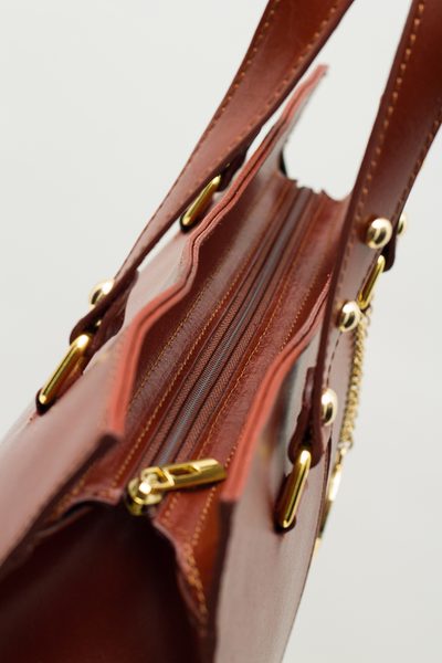 Real leather shoulder bag Glamorous by GLAM - Brown -