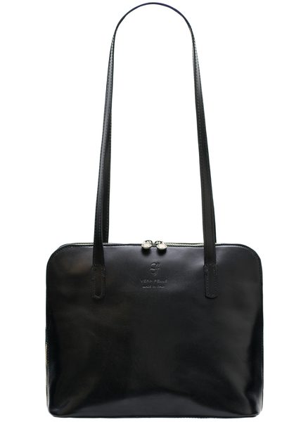 Bolso de hombro de cuero para mujer Glamorous by GLAM Santa Croce - Negro -