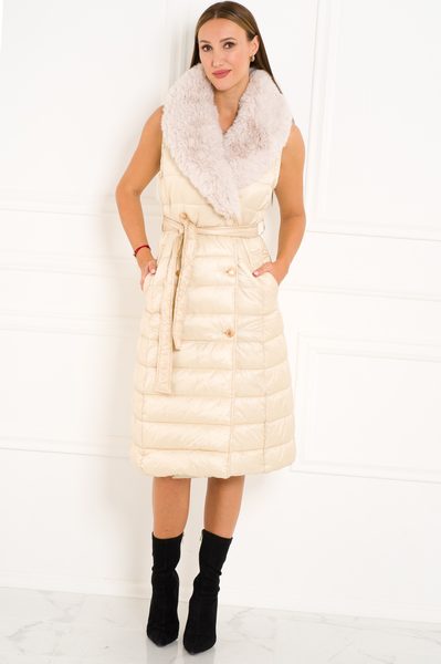 Damska kurtka zimowa Due Linee - beżowy -