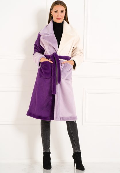 Cappotto Teddy donna Due Linee - Viola -