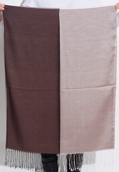 Dámská šála s pruhy- hnědá -