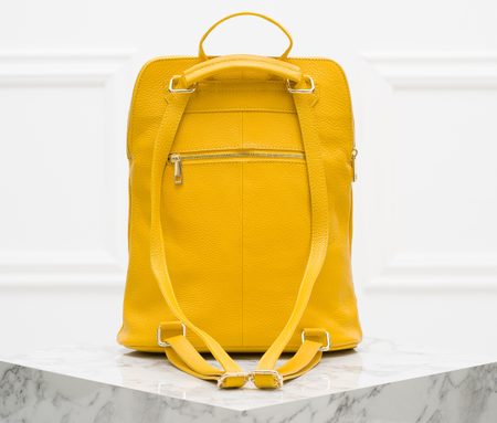 Real leather backpack Glamorous by GLAM - Yellow -