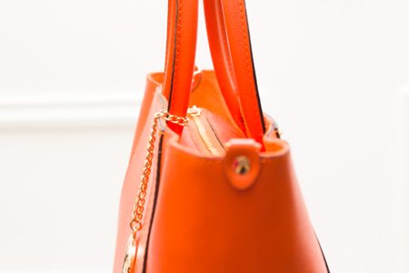 Real leather handbag Glamorous by GLAM - Orange -