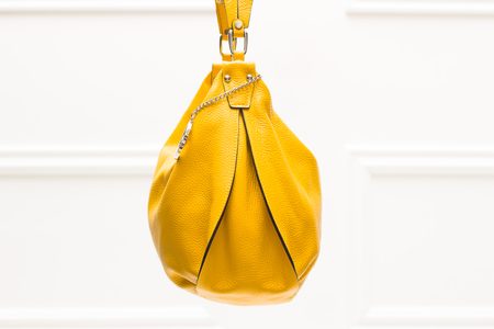 Real leather shoulder bag Glamorous by GLAM - Yellow -