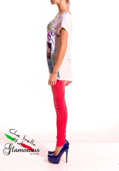 Top s listy zelený -