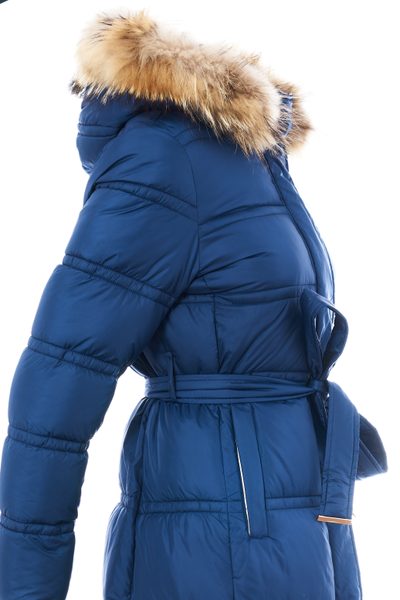 Winter jacket with real fox fur Due Linee - Blue -
