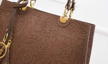 Real leather handbag Glamorous by GLAM - Brown -