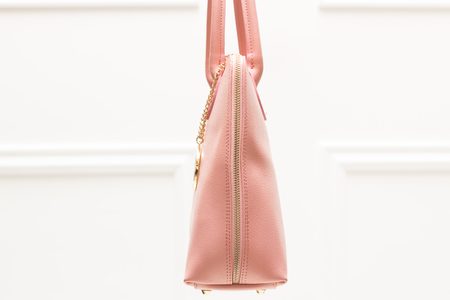 Dámska kožená kabelka zo safiánové kože - svetlo ružová -
