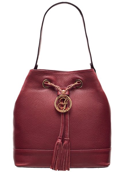 Bolso de cuero de mano para mujer Glamorous by GLAM - Borgoña -