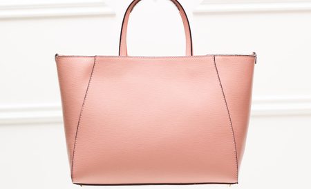 Kožená kabelka zo safiánové kože jednoduchá - svetlo ružová -