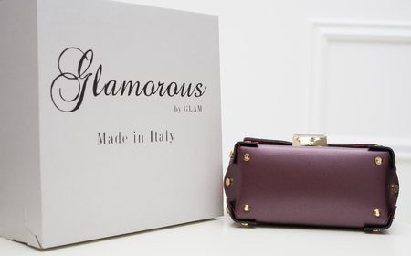 Real leather crossbody bag Glamorous by GLAM - Wine -