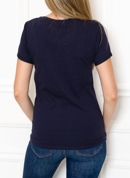 Women's T-shirt Due Linee - Dark blue -