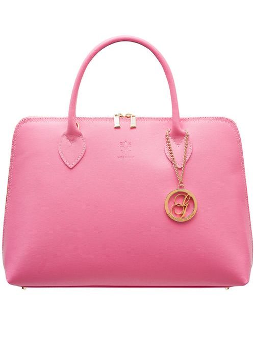 Damska skórzana torebka do ręki Glamorous by GLAM -różowy