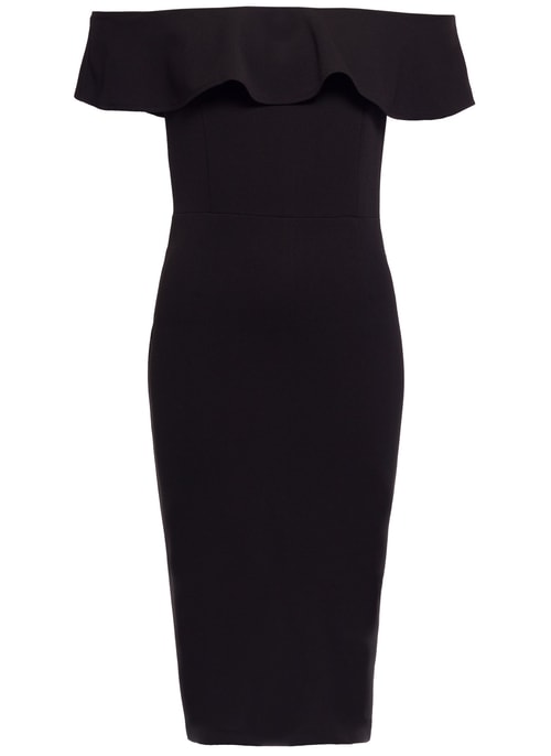 Dámske Eleganntý šaty s voľnými ramenami - čierna