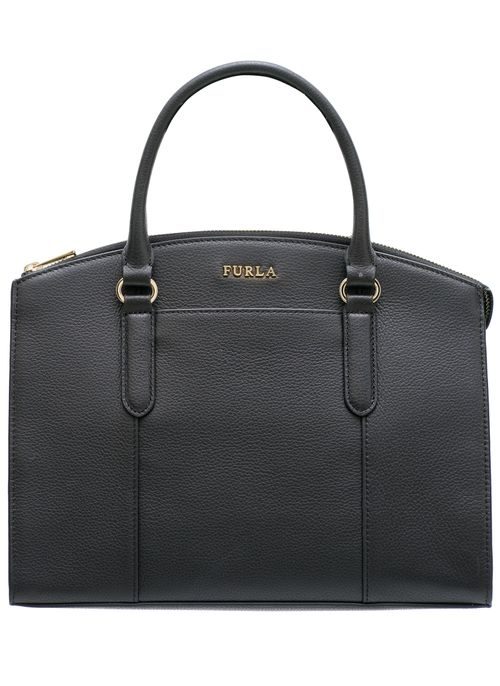 Real leather handbag Furla - Black