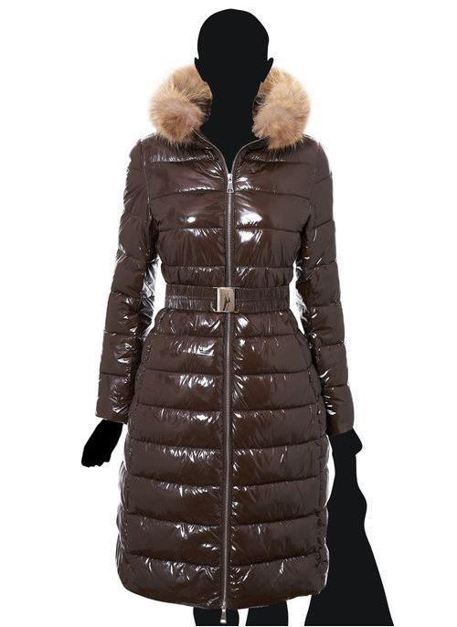 Damska kurtka zimowa z prawdziwym lisem Due Linee - brązowy