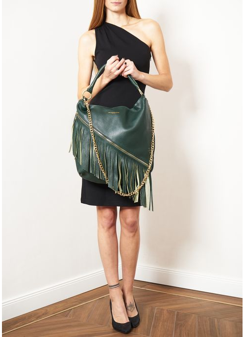 Damska skórzana torebka na ramię Glamorous by GLAM - zielony