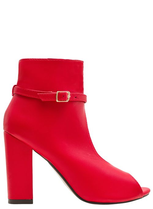 Dámske remienkové sandále na podpätku červené