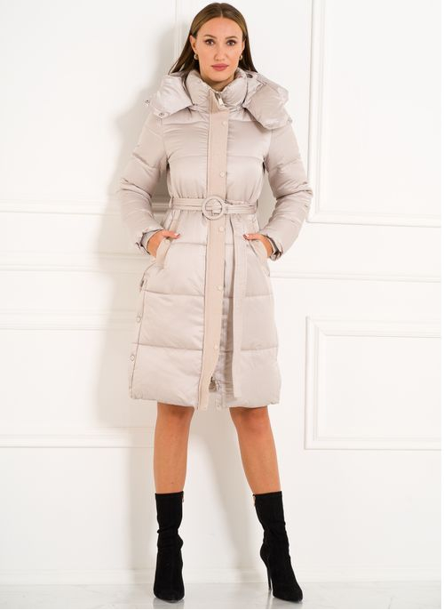 Női téli kabát eredeti rókaszőrrel Due Linee - Barna