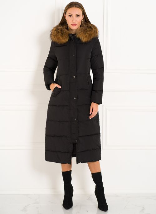 Winter jacket with real fox fur Due Linee - Brown