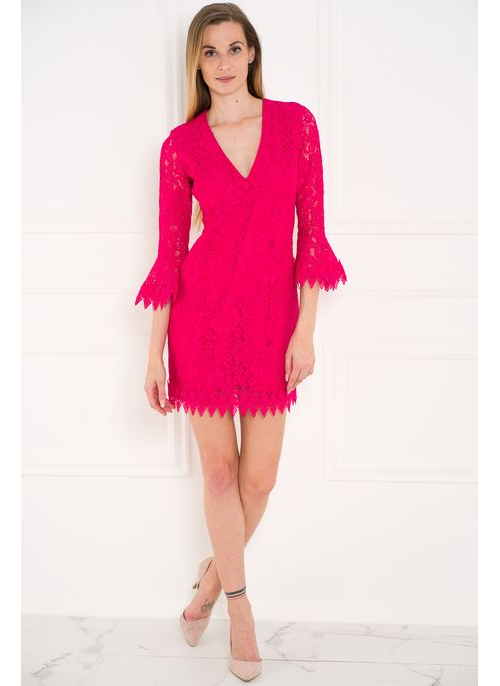 Dámske šaty z čipky - svetlo ružová