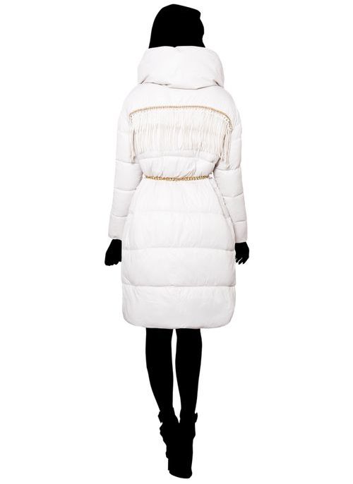 Dámská exkluzivní zimní bunda s pravým mývalovcem béžová