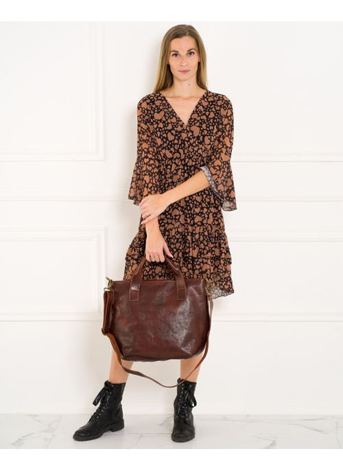 Real leather handbag Glamorous by GLAM Santa Croce - Brown
