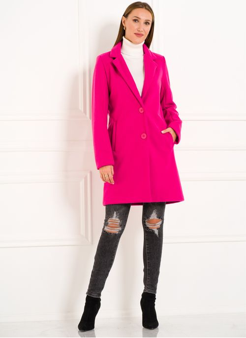 Dámský jednoduchý kabát světle růžový