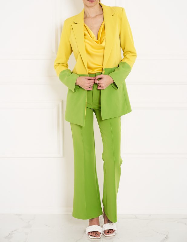 Dámské sako žluto - zelená