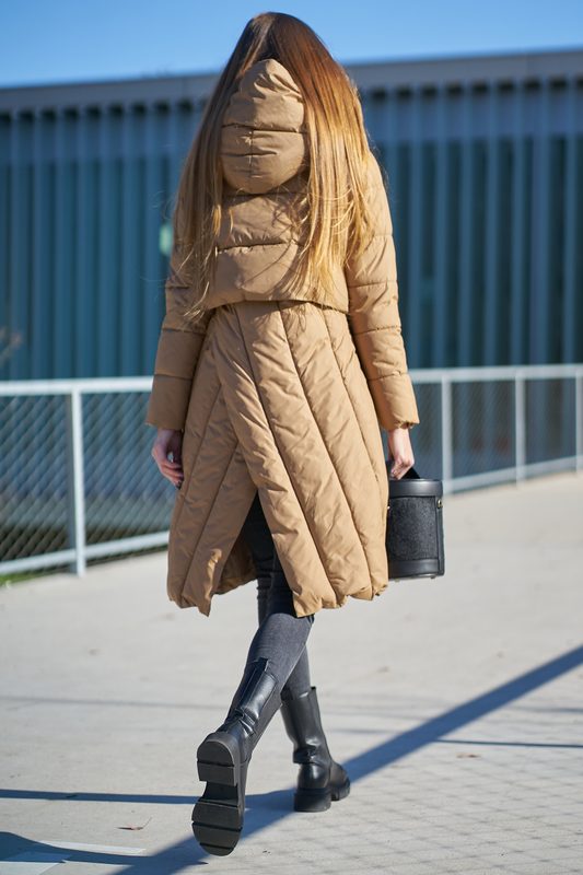 Női téli kabát Due Linee - Bézs