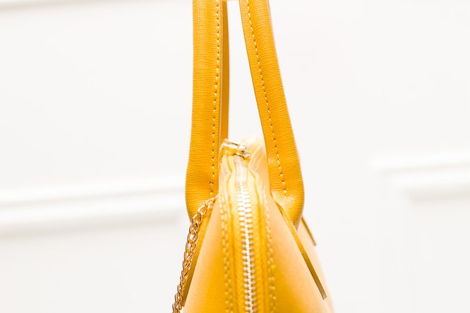 Dámská kožená kabelka ze safiánové kůže - žlutá