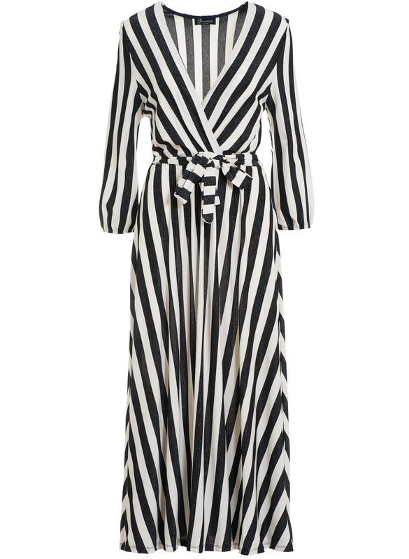 Damska długa sukienka Glamorous by Glam - czarno-biały